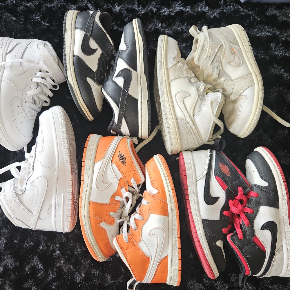 5 Pair Of Nike 10c Nike Black and White Orange White Grey Red All As One Bundle